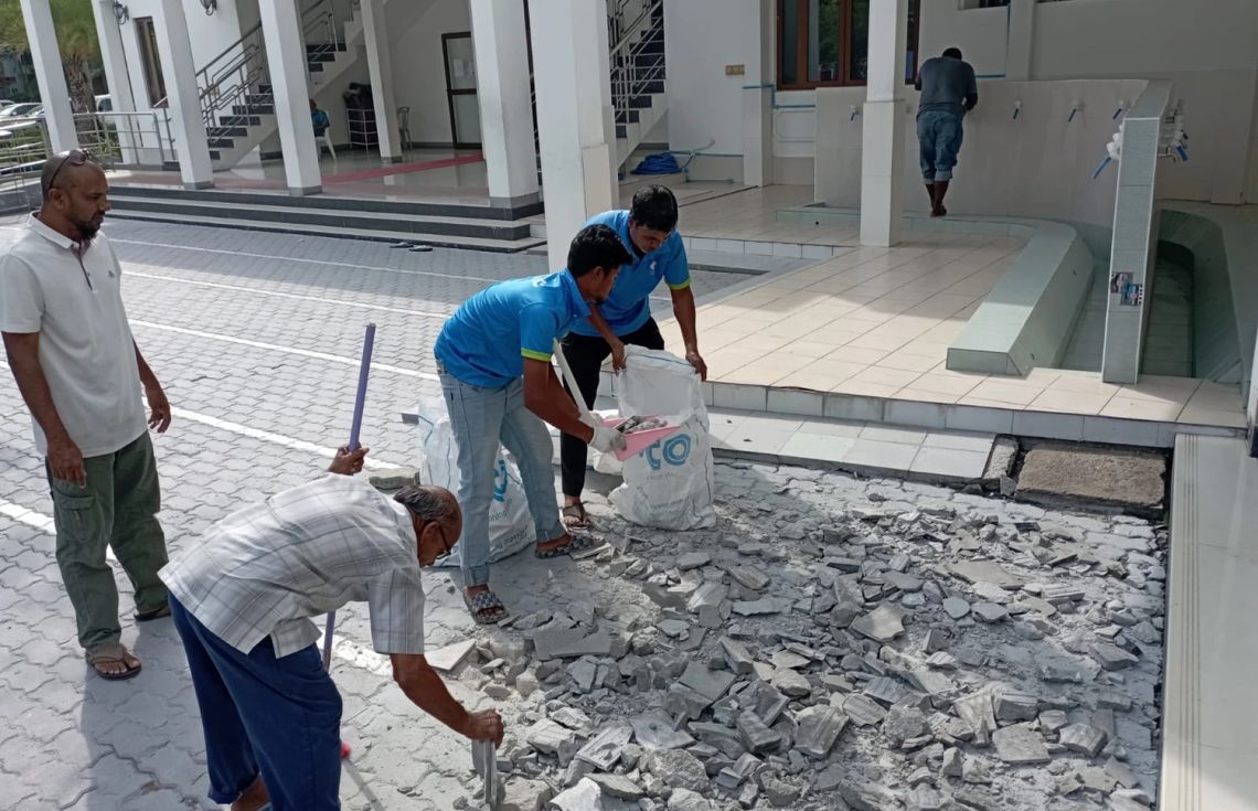 މާލޭގެ މިސްކިތްތަކުގެ އާބާތުރަ ފިލުވުމުގެ މަސައްކަތް ފަށައިފި