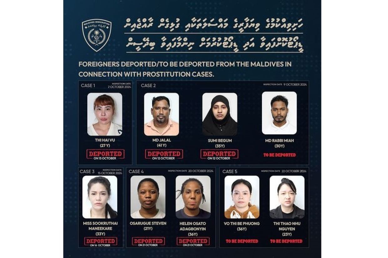 ހަށިވިއްކި 6 ބިދޭސީން ޑީޕޯޓުކޮށްފި