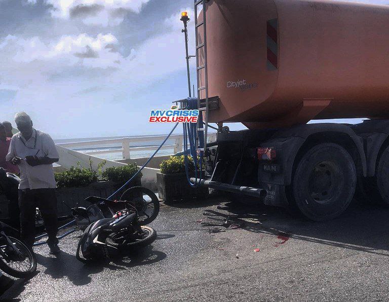 ހުޅުމާލެ ދެވަނަ ފިޔަވަހި ގުޅުވައިދޭ ބްރިޖެއްގައި އެކްސިޑެންޓެއް ހިނގައި މީހަކަށް އަނިޔާވެއްޖެ